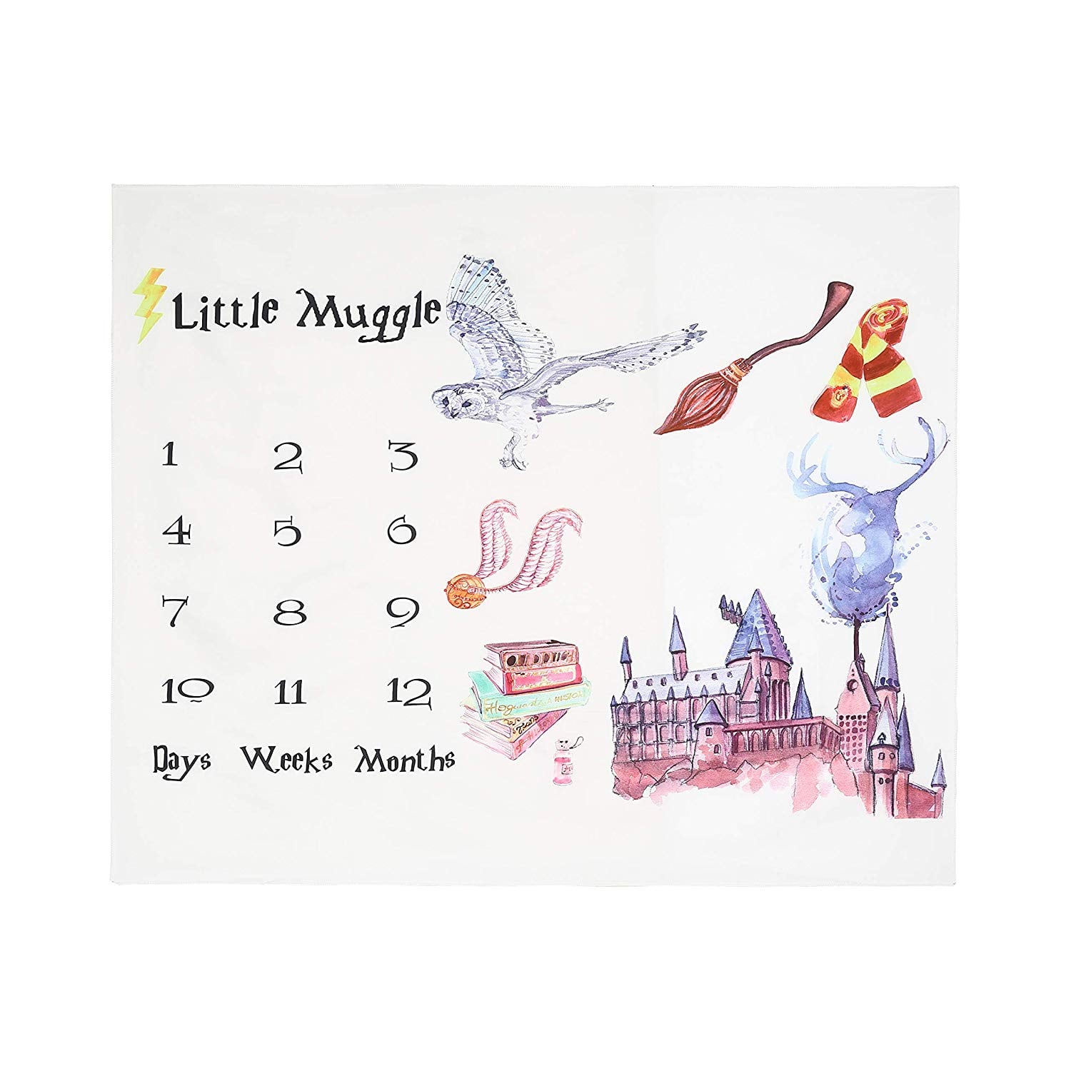 harry potter baby month blanket