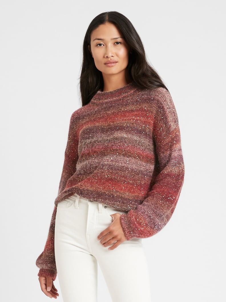 Banana Republic Ombré Sequin Cropped Sweater