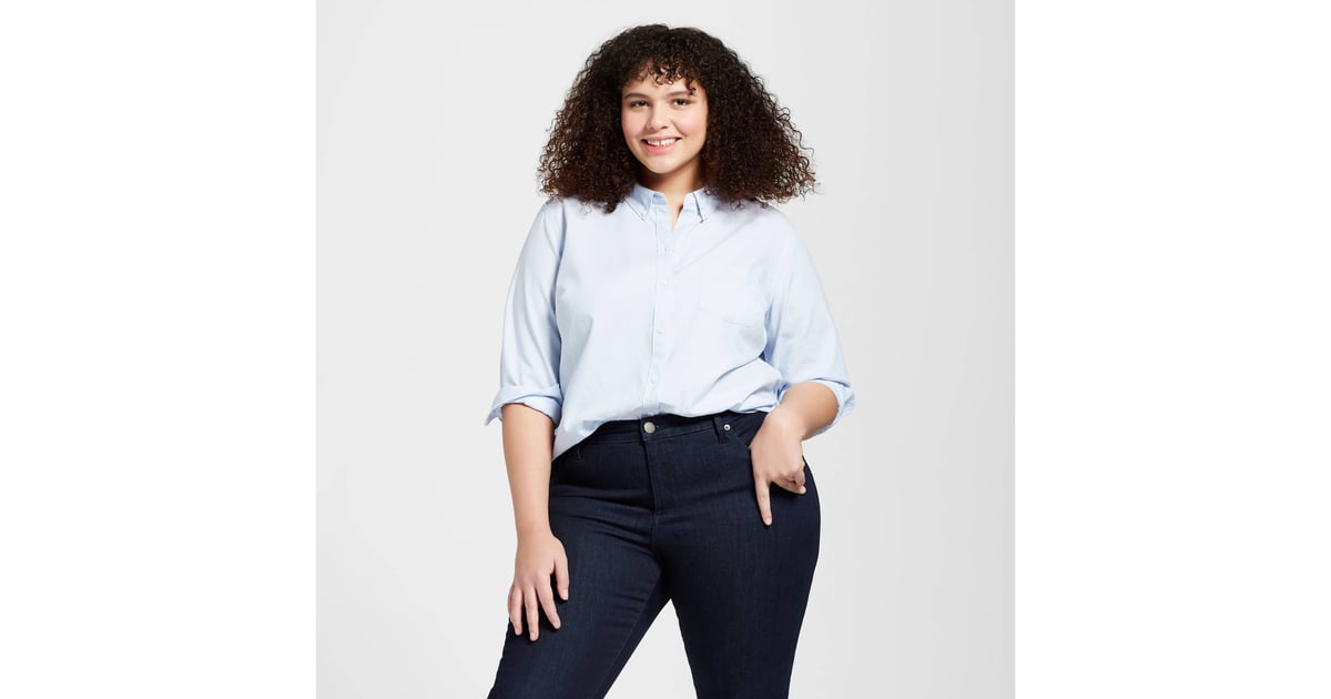 women's plus size button down dress shirts