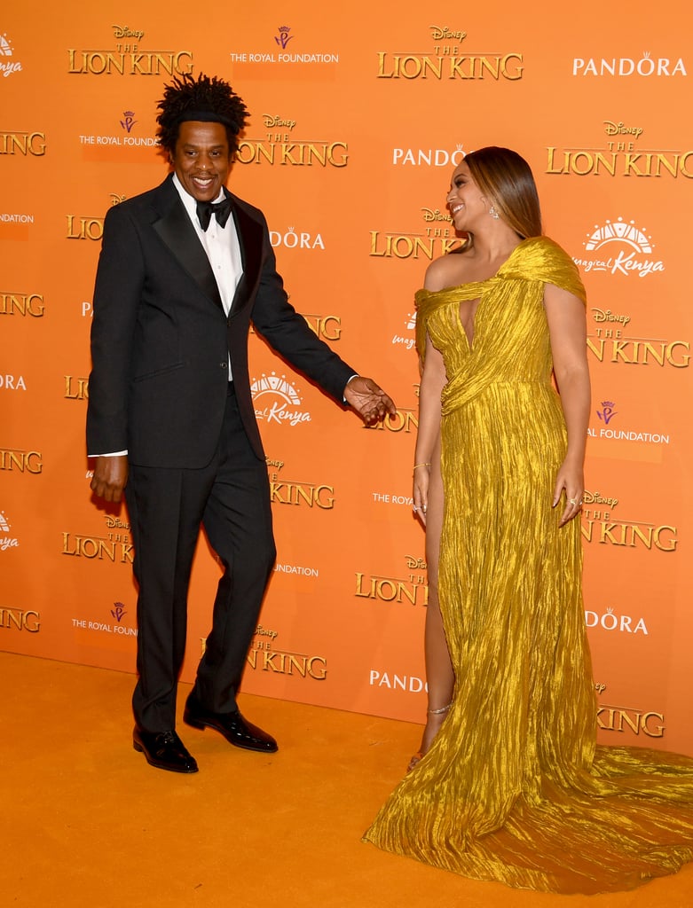 Pictured: JAY-Z and Beyoncé at The Lion King premiere in London