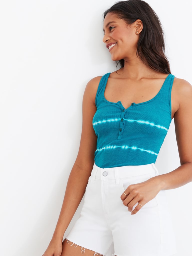 Old Navy Fitted Rib-Knit Henley Tank