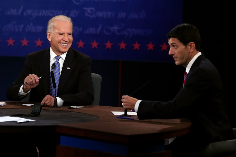 He looks at ease debating his election opponent Paul Ryan.