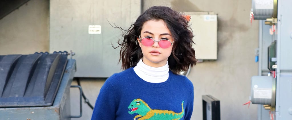 Selena Gomez Dinosaur Coach Sweater Jan. 2017