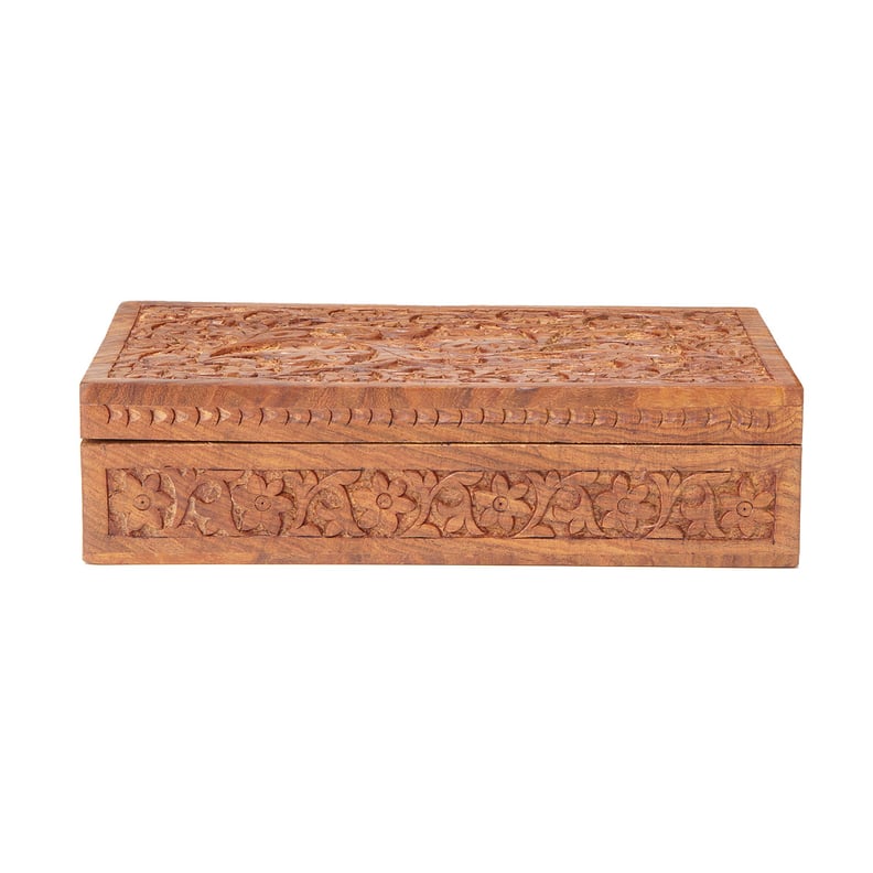 Hand-Carved Wood Box