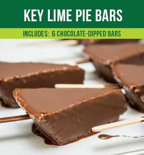 12 Chocolate Covered Key Lime Pie Bars