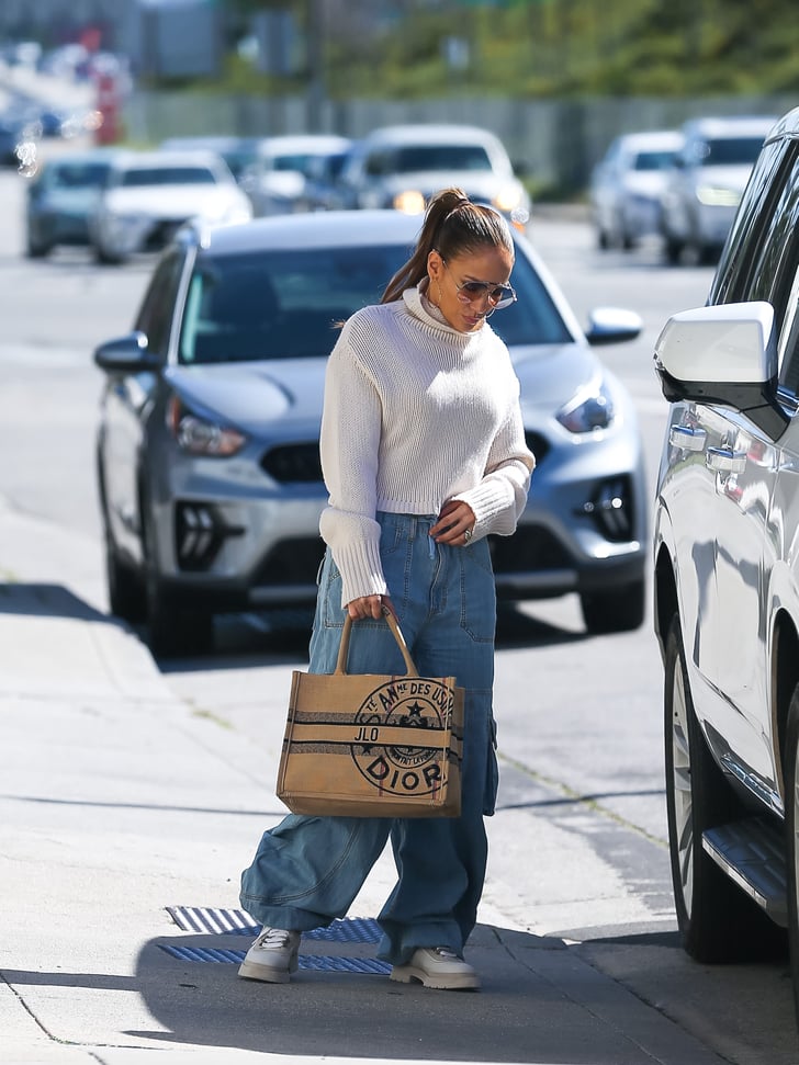 Jennifer Lopez Wearing Wide-Leg Cargo Pants in LA | J Lo Wears Baggy ...