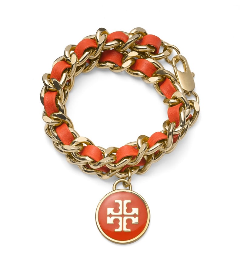 Tory Burch Leather and Chain Wrap Bracelet