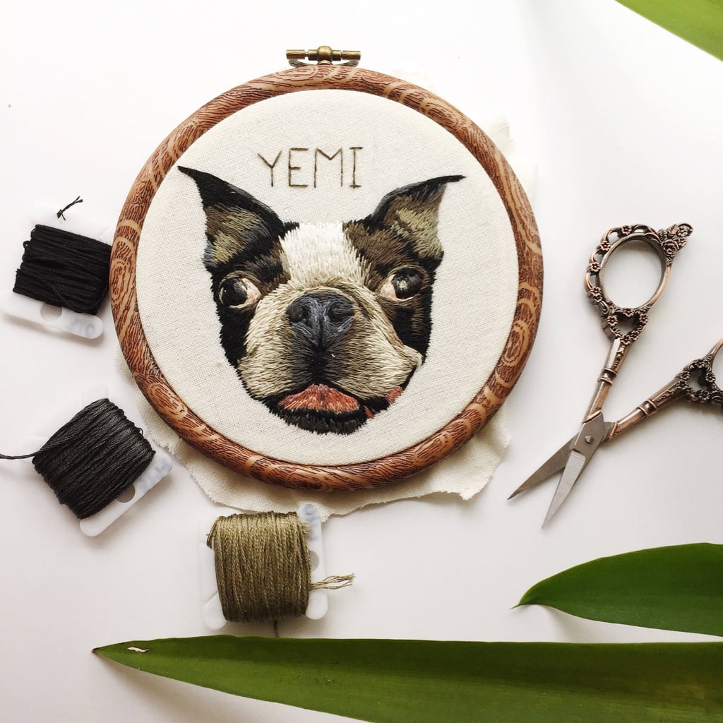 Embroidered Pet Portraits on Etsy POPSUGAR Family Photo 8