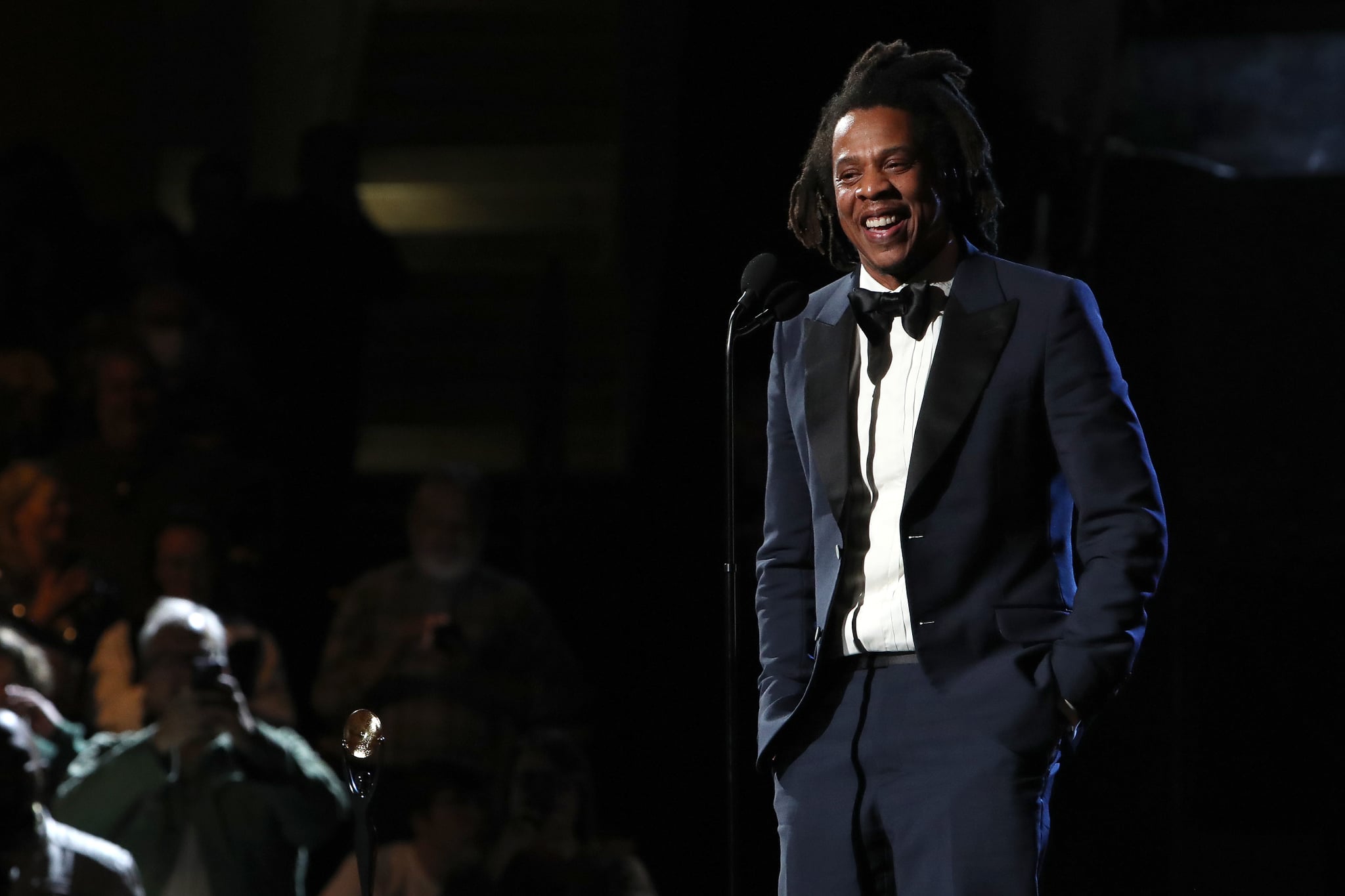 CLEVELAND, OHIO - OCTOBER 30: Inductee Jay-Z speaks onstage during the 36th Annual Rock & Roll Hall Of Fame Induction Ceremony at Rocket Mortgage Fieldhouse on October 30, 2021 in Cleveland, Ohio. (Photo by Kevin Kane/Getty Images for The Rock and Roll Hall of Fame )