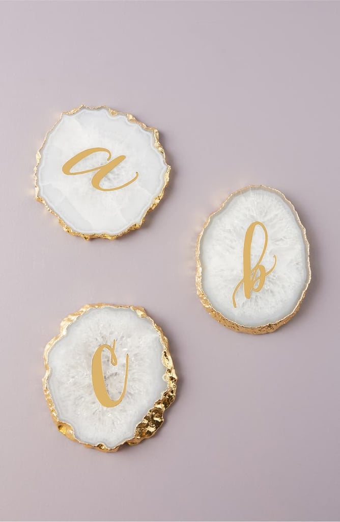 Anthropologie Monogram Agate Coaster