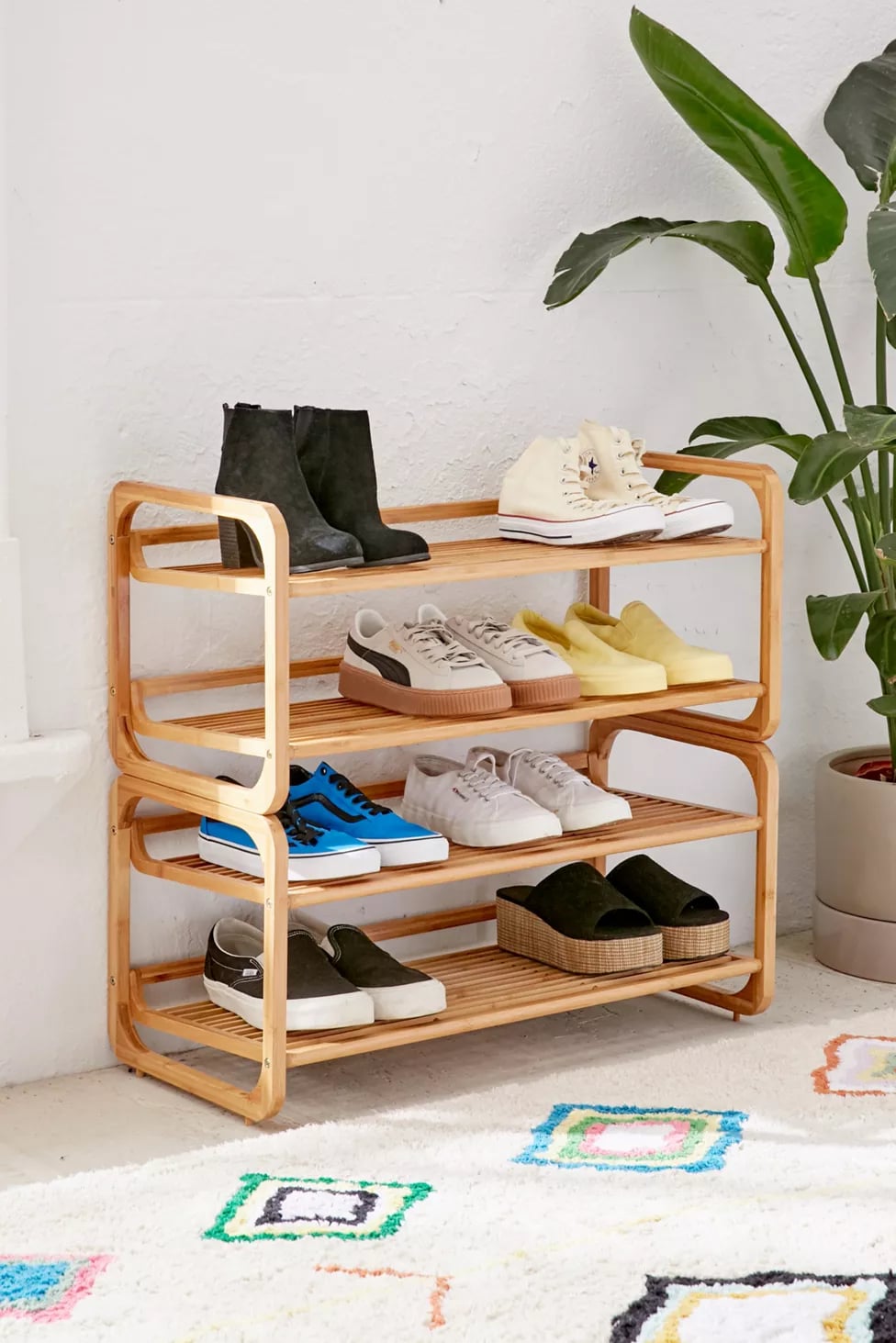 Shoe rack bamboo hot sale