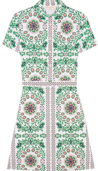 Tory Burch Port Printed Cotton-blend Mini Dress