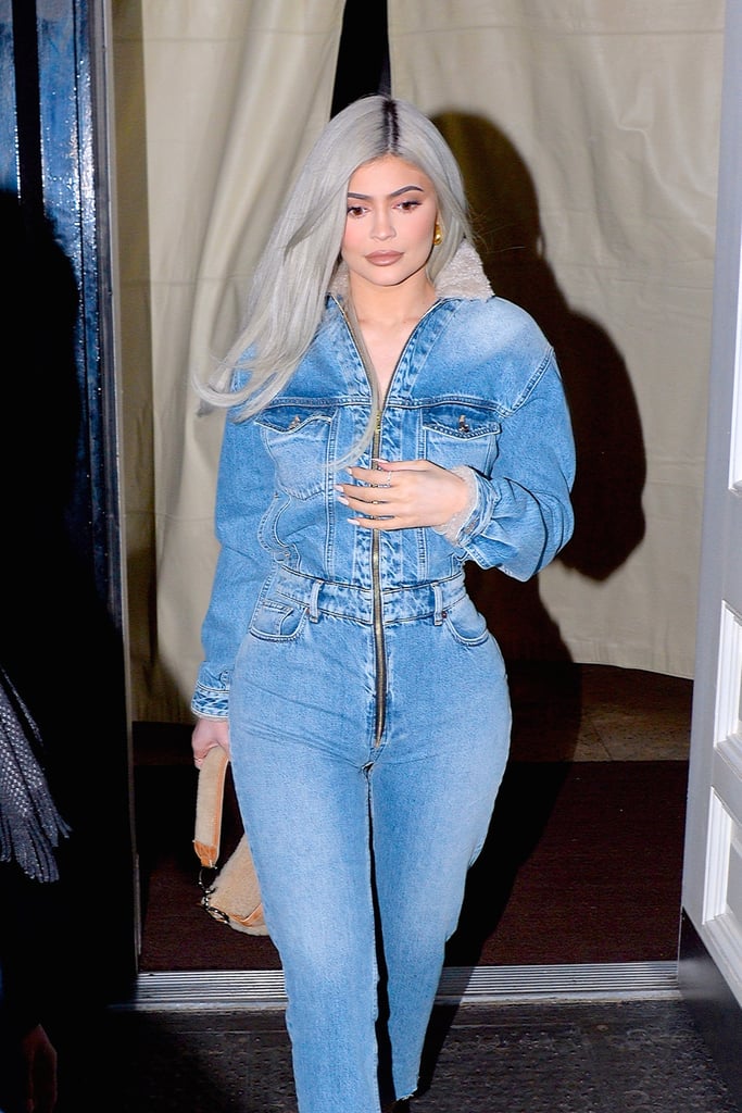 gesmolten stok Fruitig Kylie Jenner's Denim Jumpsuit November 2018 | POPSUGAR Fashion