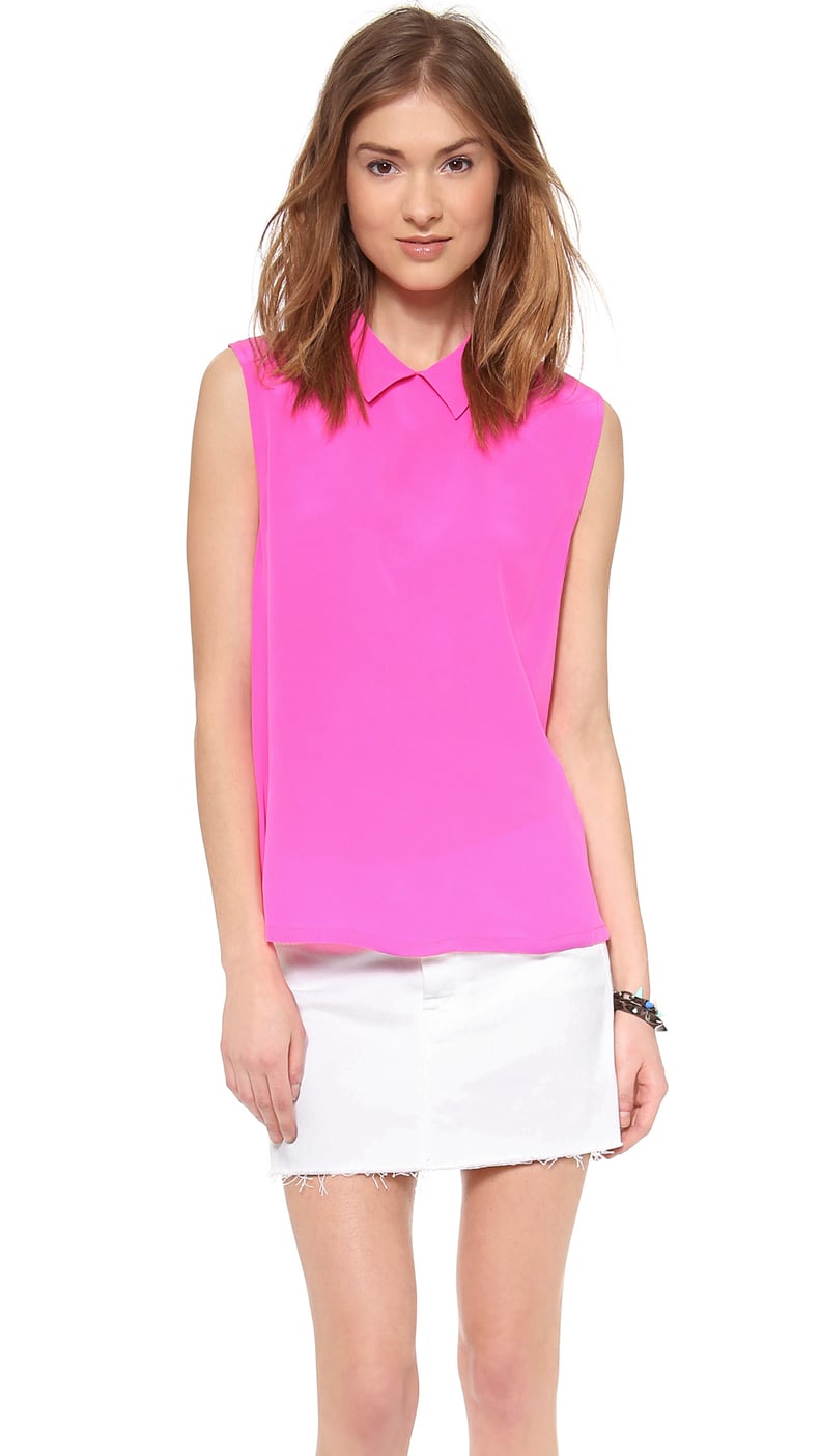 Equipment Pink Sleeveless Blouse