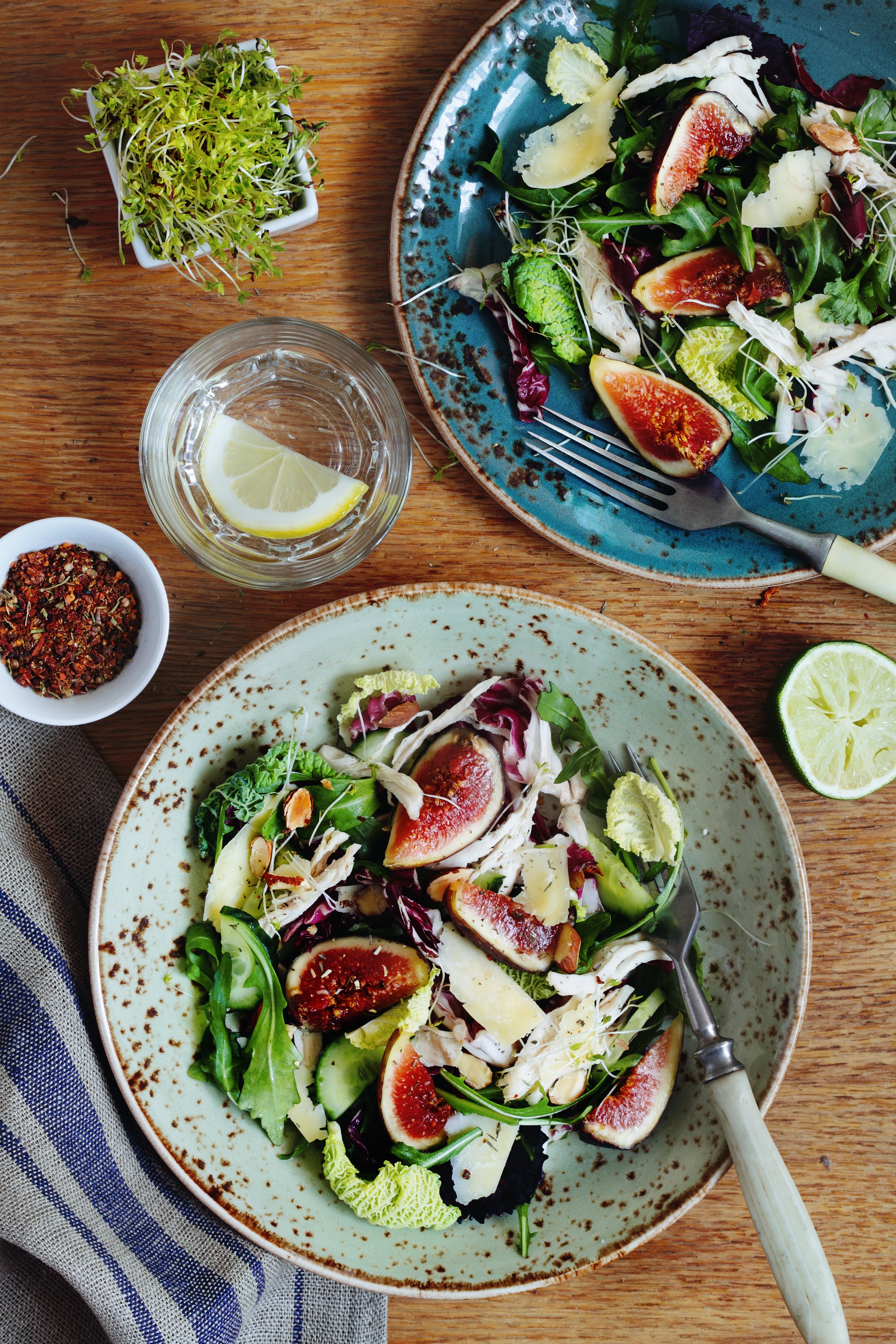 Smoked chicken and fig salad