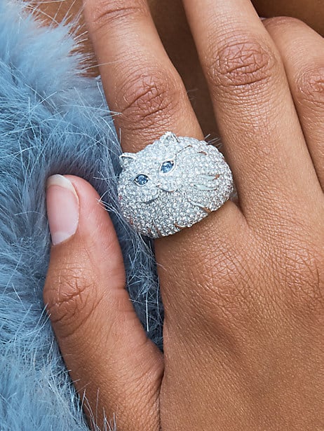 kate spade pretty kitty pave ring