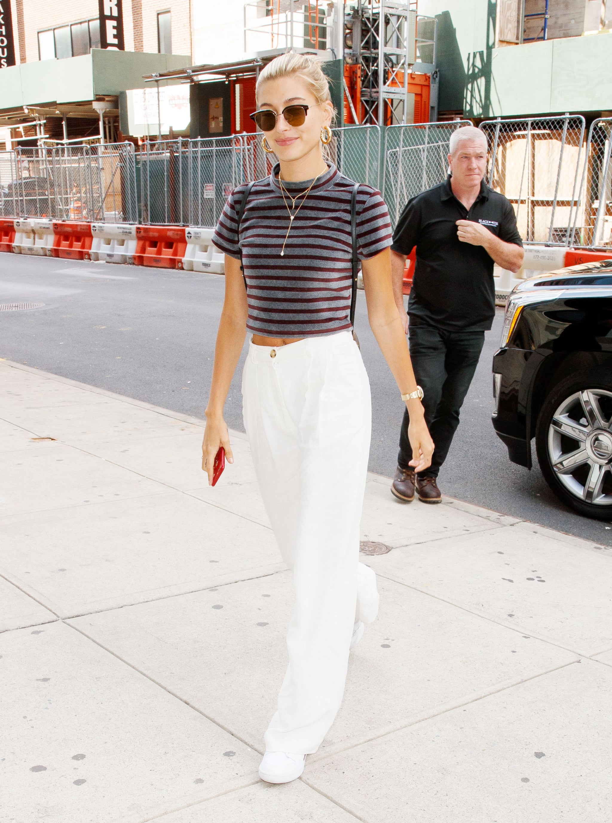 Fashion, Shopping & Style, Hailey Baldwin's Breezy White Pants Are Perfect  For a Day Date With Justin Bieber