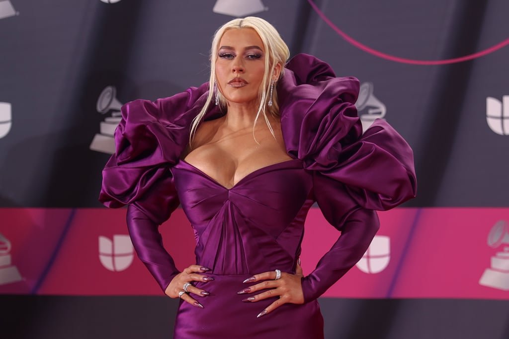 Christina Aguilera Stuns in Purple at the Latin Grammys