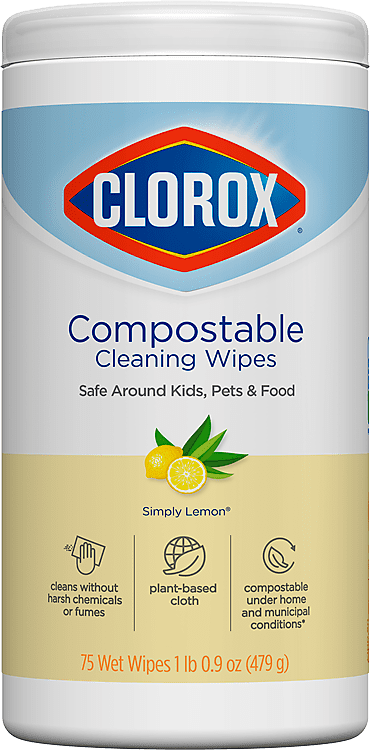 Clorox® Compostable Cleaning Wipes — Simply Lemon