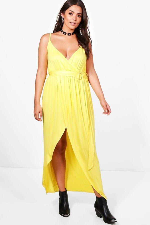 Boohoo Plus Size Erin Jersey Plunge D-Ring Maxi Dress