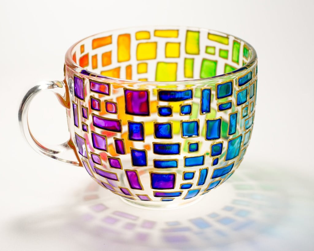 An Elevated Mug: Handmade Modern Rainbow Mug