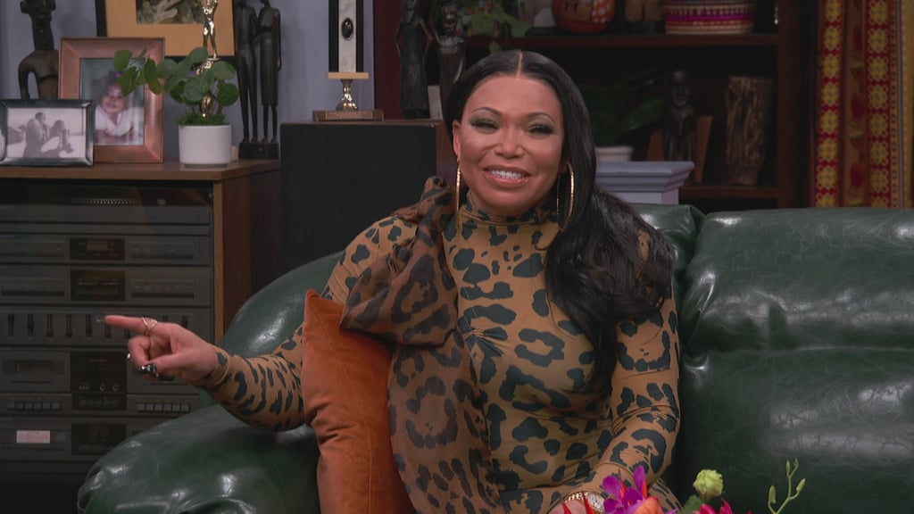 Tisha Campbell's Leopard Catsuit at "Martin: The Reunion"