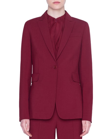 Akris Classic Crepe Two-Button Jacket