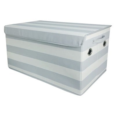 Toy Storage Bin Gray White