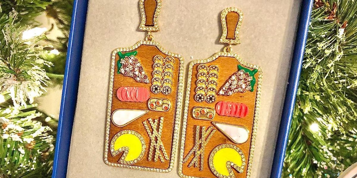 Charcuterie Board Drop Earrings With Mini Salami BaubleBar