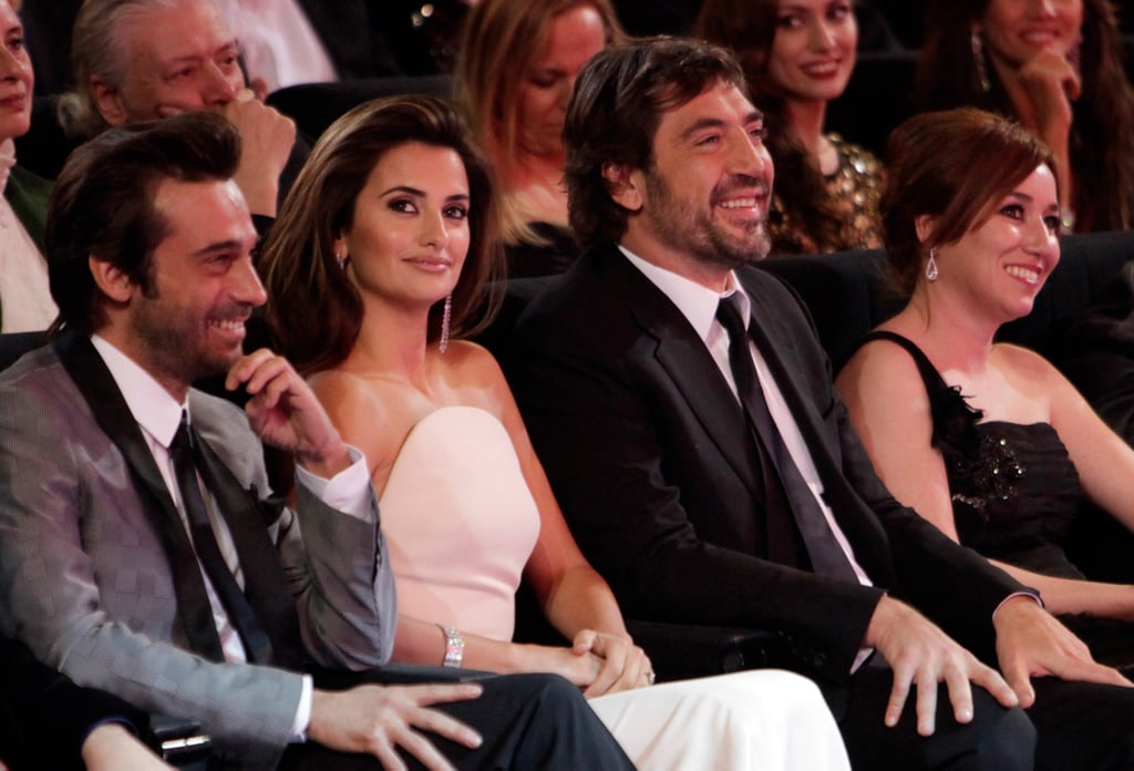 Javier sat with Penélope at the Goya Awards in February 2010 in Madrid.