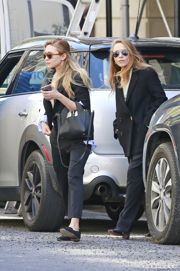 It was harder than usual to tell the twins apart, thanks to coordinating menswear-inspired outfits.