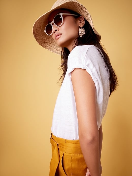 Banana Republic Linen Scoop-Neck T-Shirt