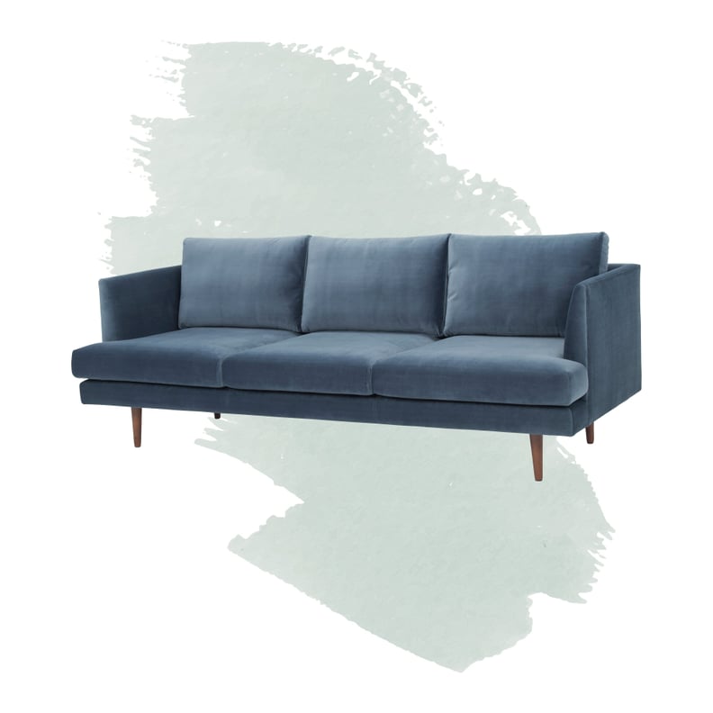 Celia Velvet 84" Recessed Arms Sofa