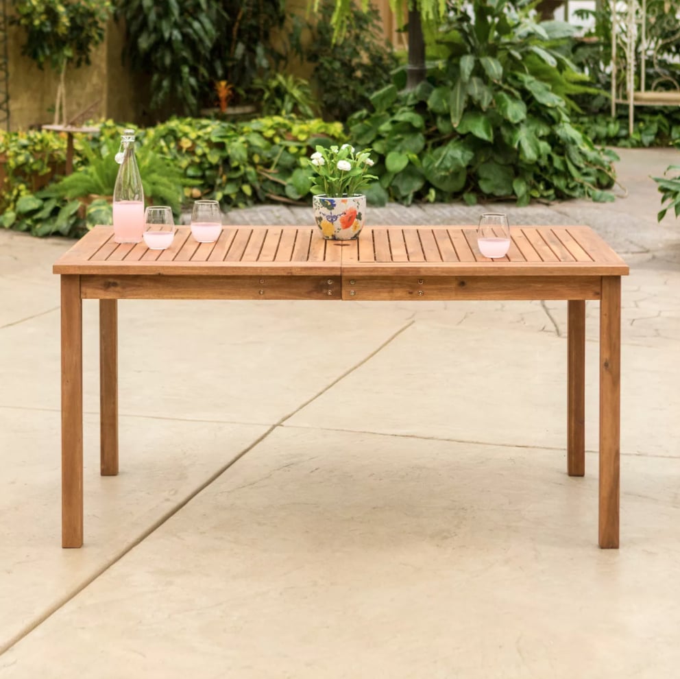 Saracina Home Acacia Wood Patio Simple Rectangle Dining Table Best