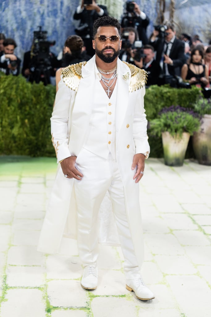 Russell Wilson at the 2026 Met Gala wearing custom Brandon Blackwood