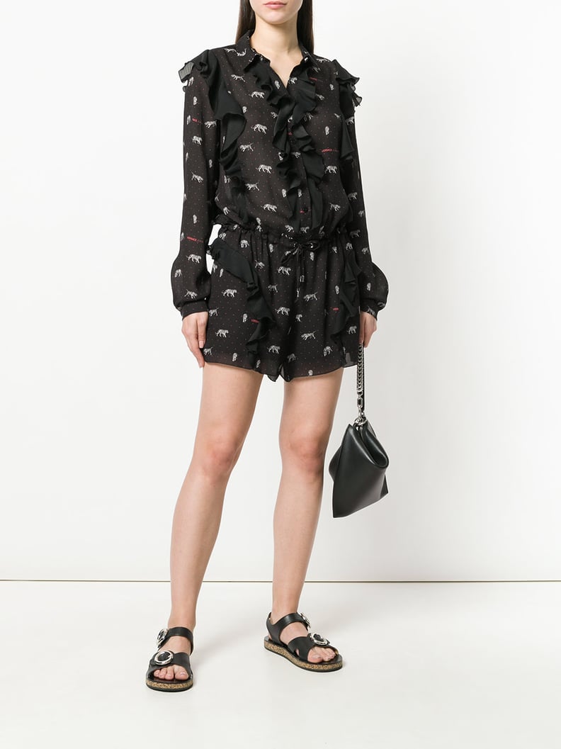 Versace Jeans Ruffled Tiger Print Playsuit