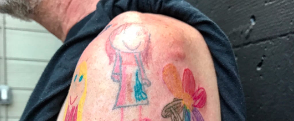 Dad Gets Tattoo Sleeve of Daughters' Drawings