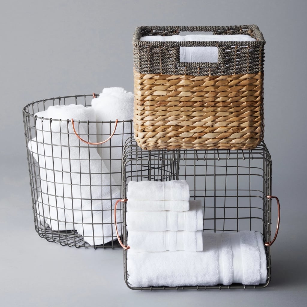 For Organizing: Threshold Small Milk Crate With Copper Handles