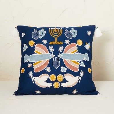 Opalhouse designed with Jungalow Embroidered Hanukkah Square Throw Pillow