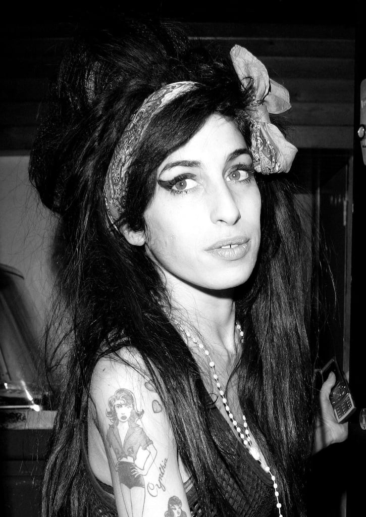 Amy looked as haunting as ever in this black-and-white snap from October 2008.