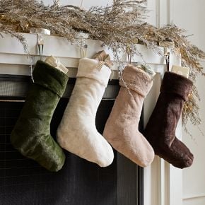 West Elm Plush Fur Stockings