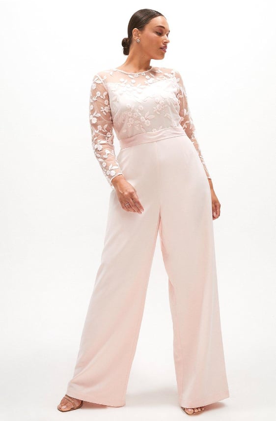 Wedding Jumpsuits: Coast Plus Size Embroidered Top Wide Leg Jumpsuit