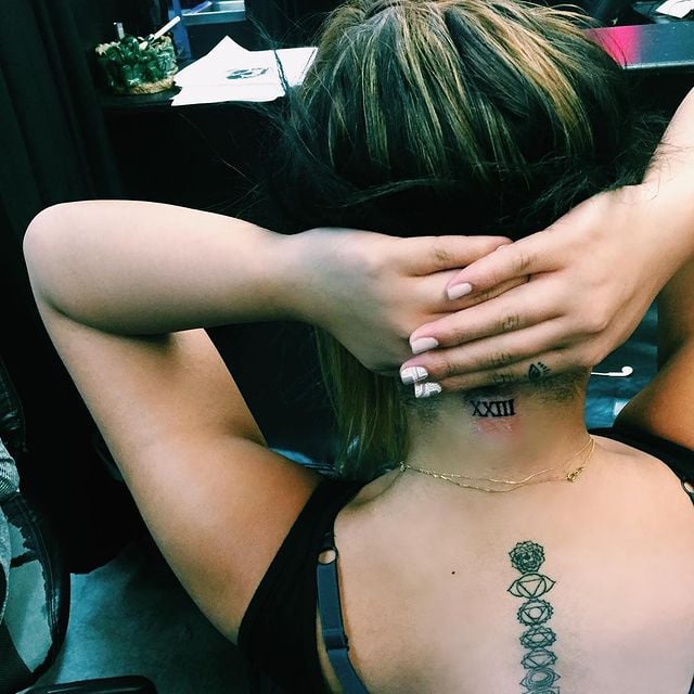 Jordyn Woods's "XXIII" Nape Tattoo