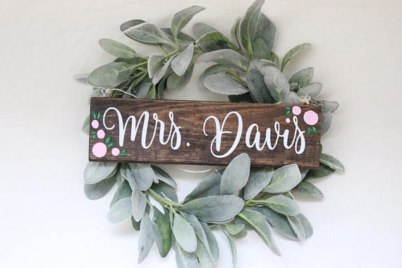 Hanging Wood Name Sign