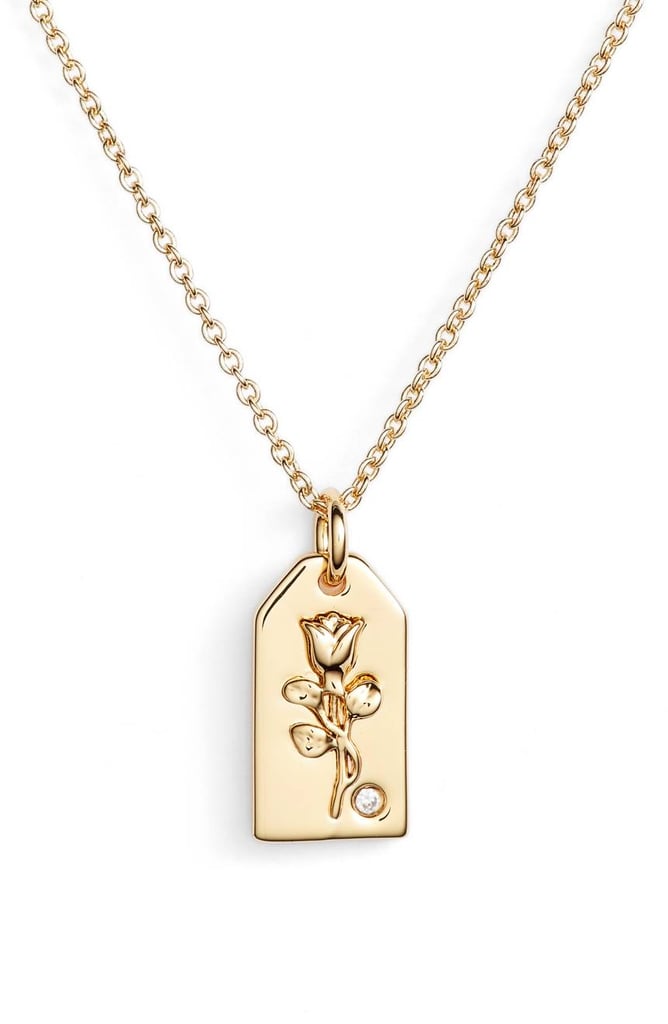 Lulu DK x We Wore What Small Rose Tag Pendant Necklace