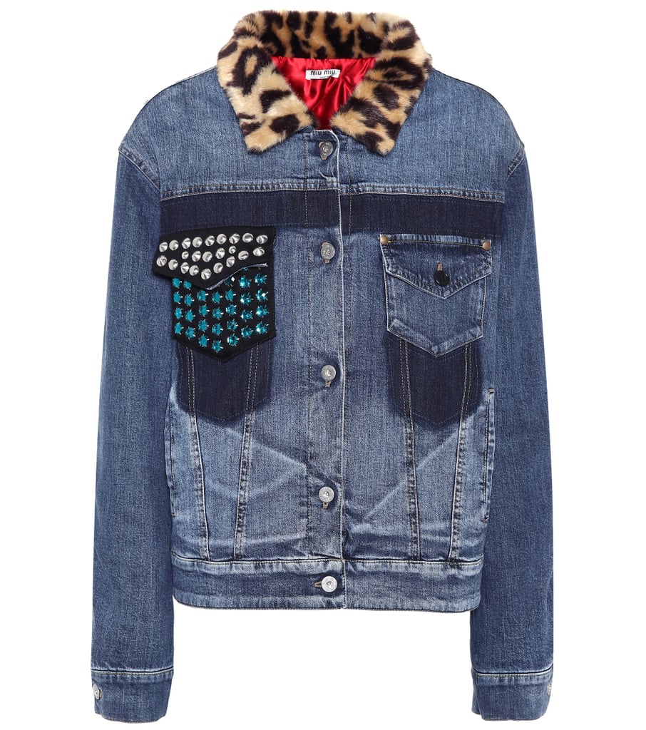 Miu Miu Embellished Denim Jacket | Jacket Trends Autumn 2018 | POPSUGAR