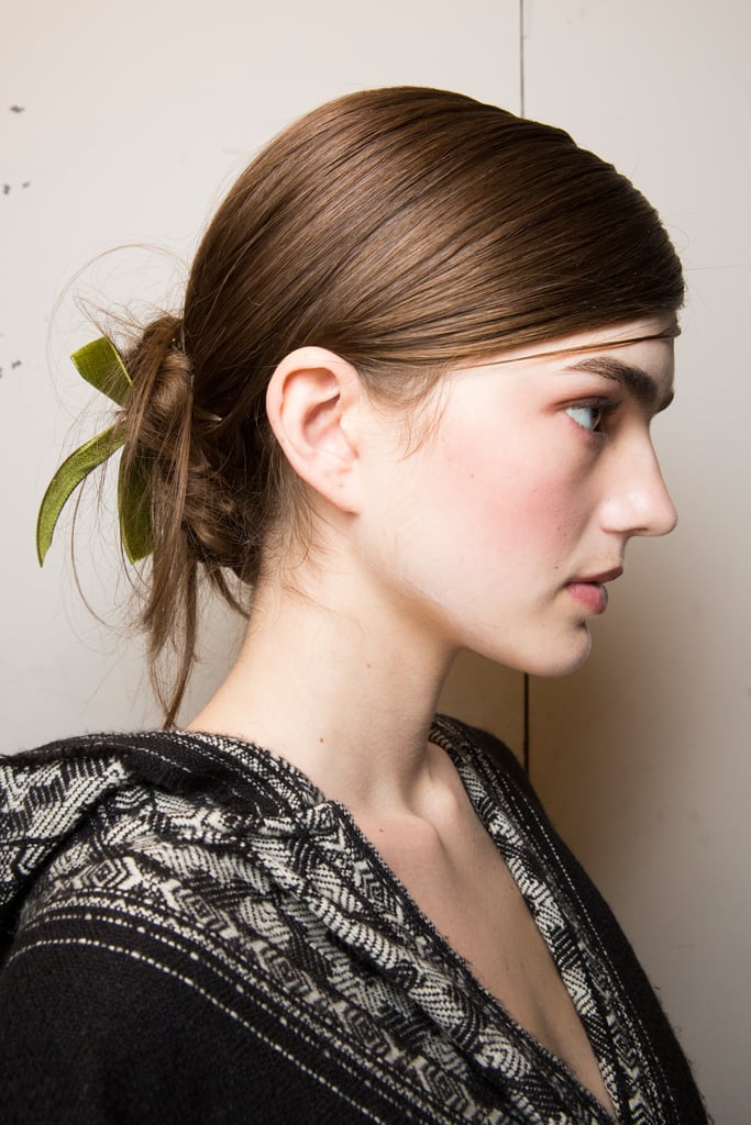 Marchesa Flowers Sewn Hair New York Fashion Week Fall 2017