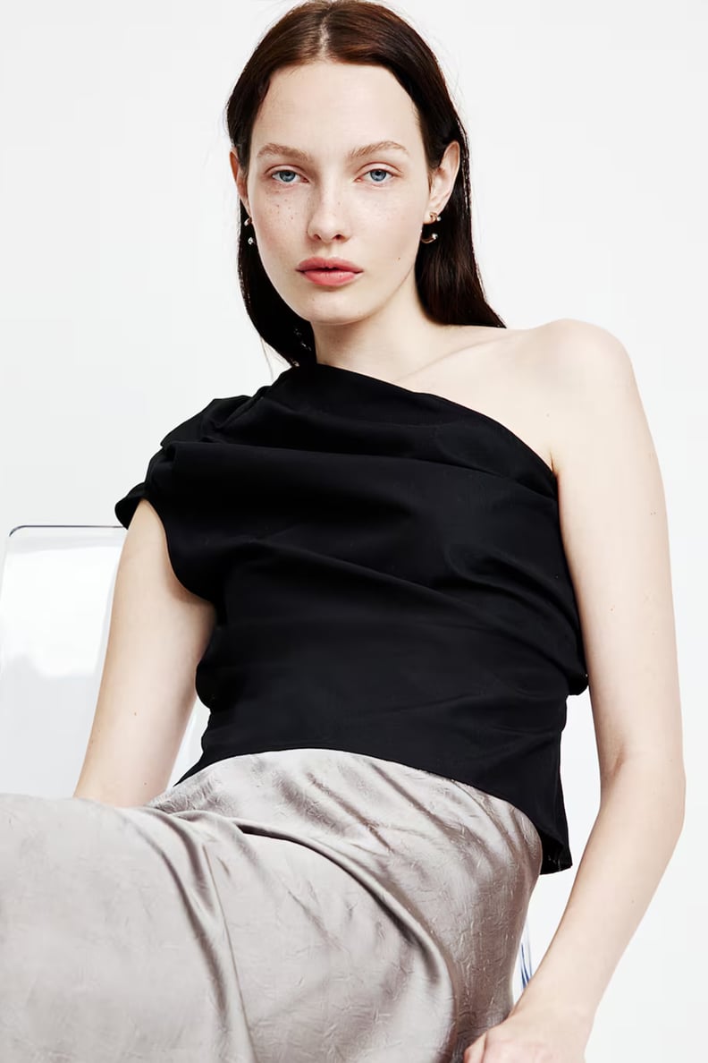 Draped One-shoulder Top