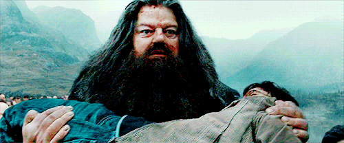 When a grieving Hagrid has to carry what he thinks is Harry's murdered body up to Hogwarts, and Harry can't let him know that he's still alive.
Harry breaking up with Ginny, one of the happiest parts of his teenage life, for her own safety.