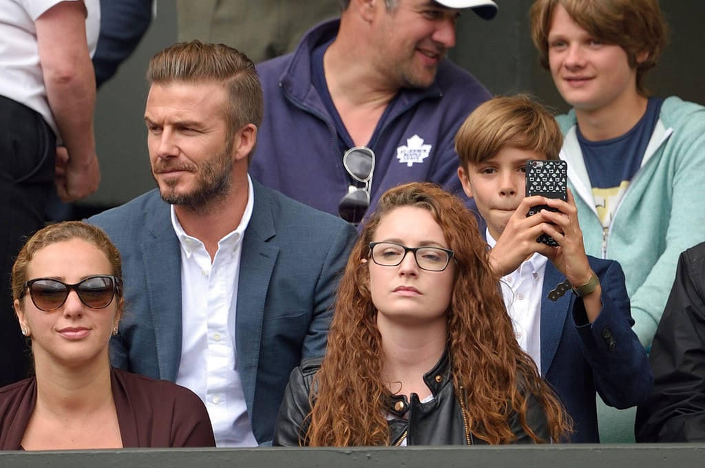 David and Romeo Beckham at Wimbledon 2015